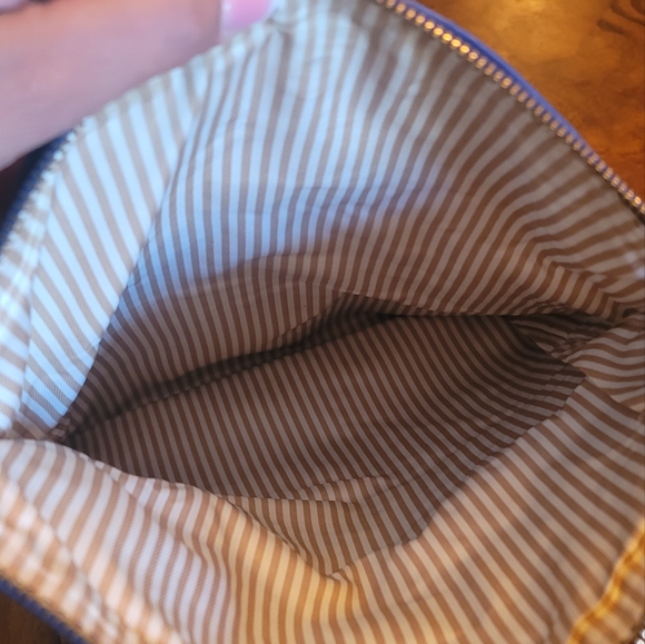 Kate Spade Genuine Leather Cobalt Blue Foldover Handbag Clutch Purse Bag - Picture 8 of 8